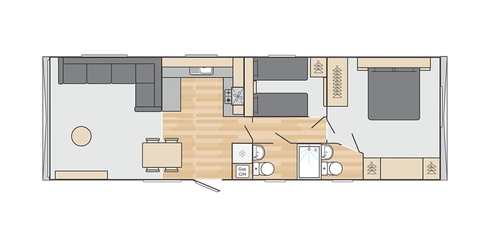 Ardennes 38' x 12' 2 Bedroom floorplan