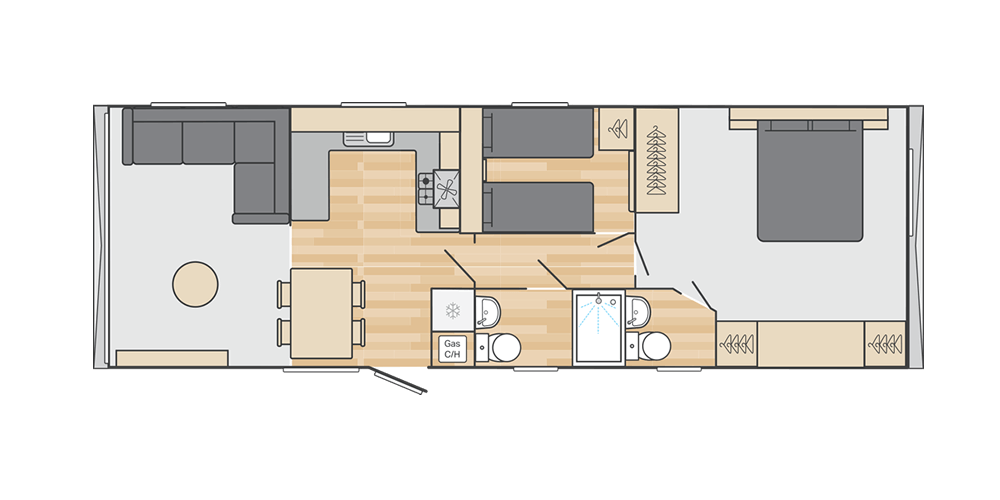 Ardennes 36' x 12' 2 Bedroom floorplan