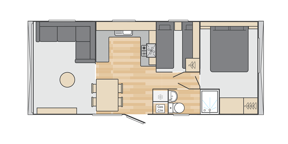 Ardennes 28' x 12' 2 Bedroom floorplan