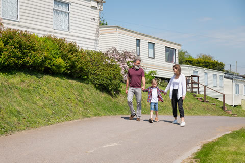 Family at holiday park